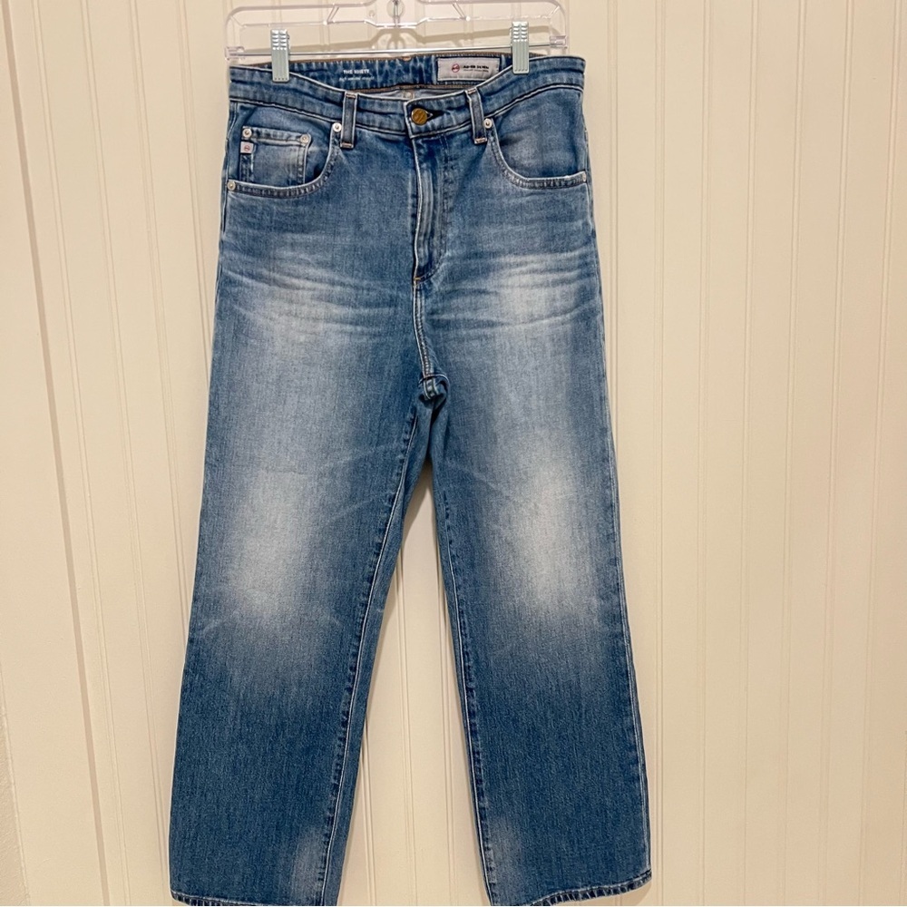 AG Adriano Goldschmied Light Blue Straight Jeans The Rhett High Waist